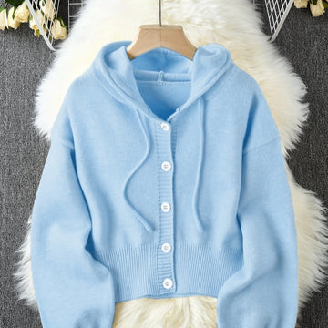 Loose And Lazy Style High-grade Hooded Women's Sweater Coat