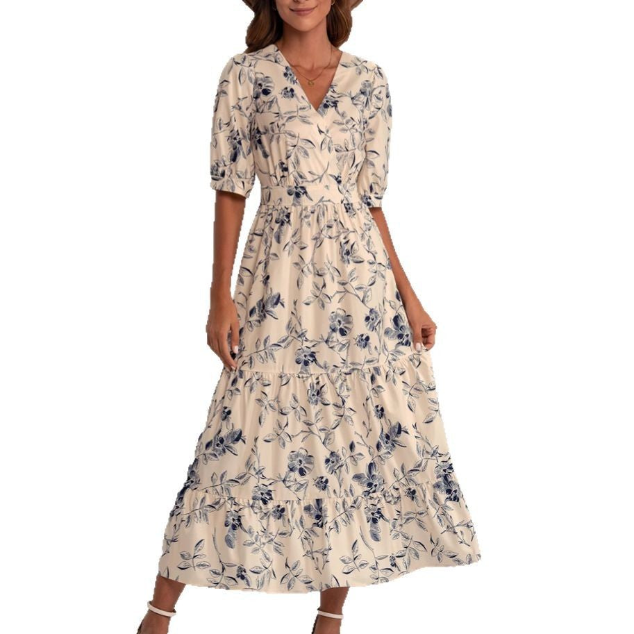 New French Vacation Style Floral Dress