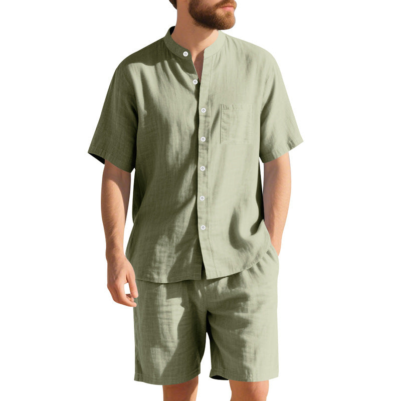 American Linen Suit Men's Summer Short Sleeve