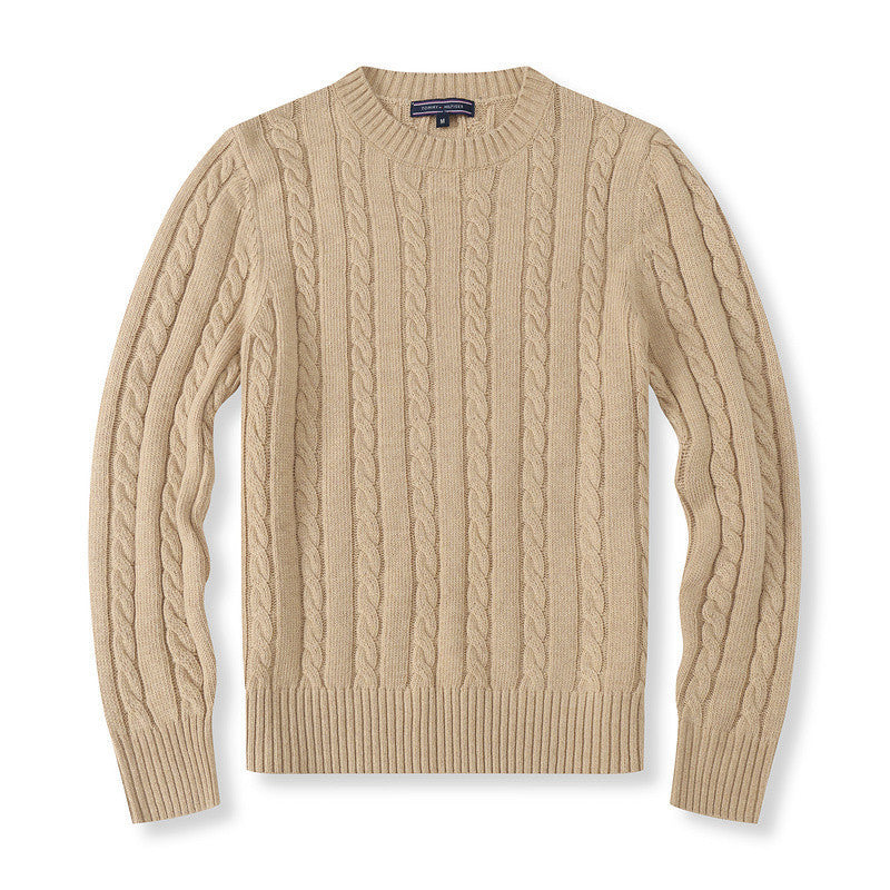 Men's Sports Round Neck Pullover Fashionable Knitted Casual Sweater
