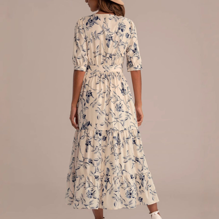 New French Vacation Style Floral Dress